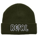 REAL DEEDS EMB CUFF BEANIE OLIVE/WHITE