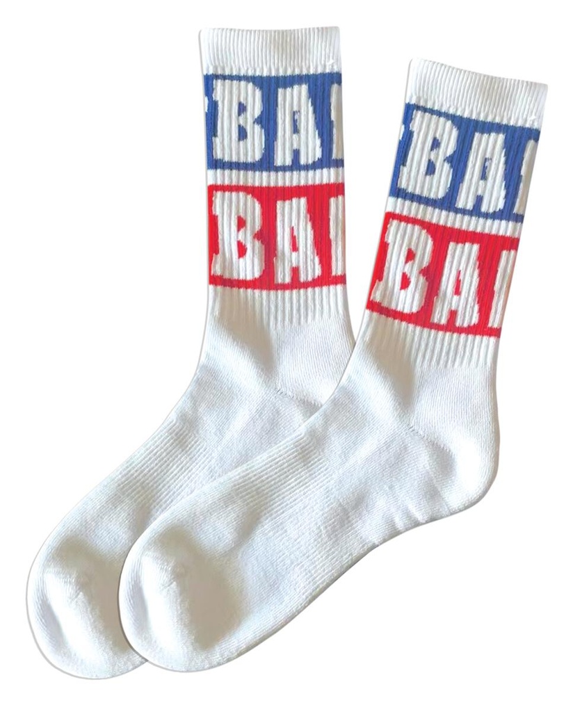 BAKER BLUE BLOCK SOCKS WHITE