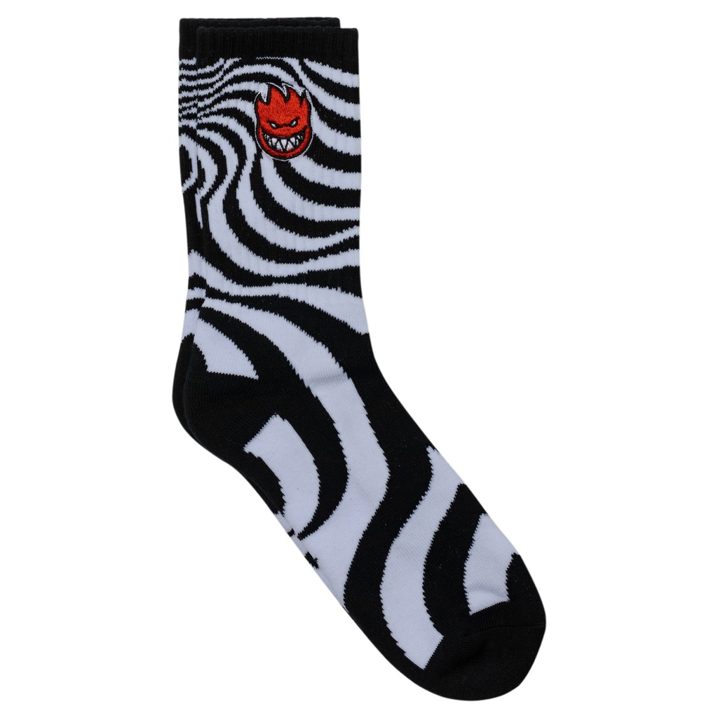 SPITFIRE BIGHEAD FILL EMB SWIRL SOCKS WHITE/BLACK