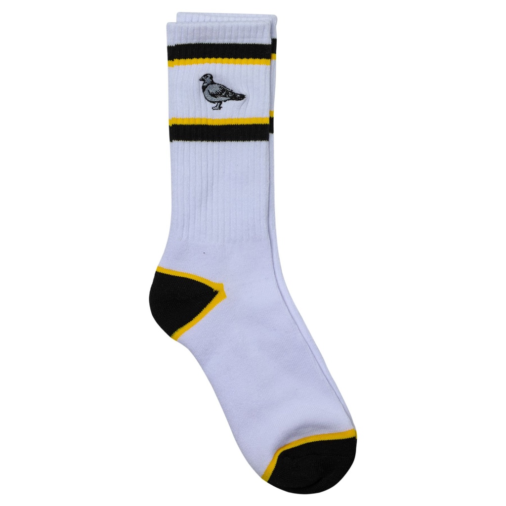 ANTI-HERO BASIC PIGEON EMB SOCKS WHITE/BLACK/YELLOW