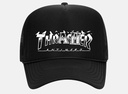 THRASHER X ANTI-HERO PIGEON MAG TRUCKER HAT BLACK