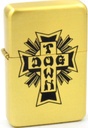 DOGTOWN CROSS LOGO FLIP TOP METAL LIGHTER GOLD/BLACK