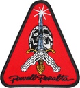 POWELL SKULL & SWORD RED PATCH