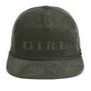 GIRL SERIF 5 PANEL CORD HAT FOREST GREEN