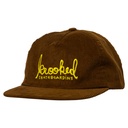 KROOKED SKRIPT SNAPBACK HAT BROWN/GOLD