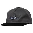 THUNDER BOLT SCRIPT SNAPBACK HAT CHARCOAL/BLACK