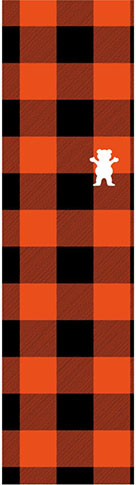 GRIZZLY 9" LUMBERJACK PLAID ORANGE PERFORATED SHEET