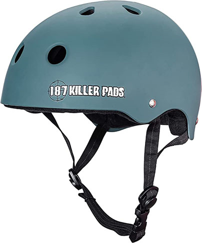 187 PRO SKATE HELMET  W/ SWEATSAVER LINER STONE BLUE M