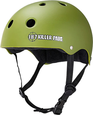 187 PRO SKATE HELMET  W/ SWEATSAVER LINER ARMY GREEN MATTE M