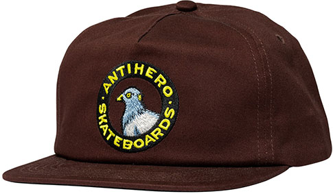 ANTI-HERO PIGEON ROUND SNAPBACK HAT BROWN