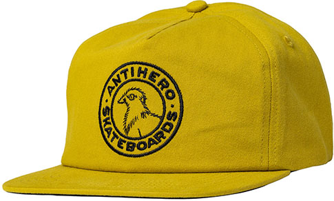 ANTI-HERO BASIC PIGEON ROUND SNAPBACK HAT MUSTARD