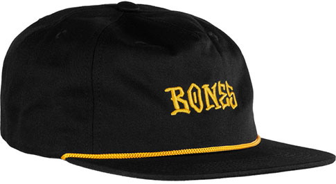 BONES BLACK & GOLD 5 PANEL HAT BLACK