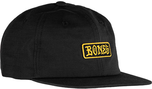 BONES BLACK & GOLD 6 PANEL HAT BLACK