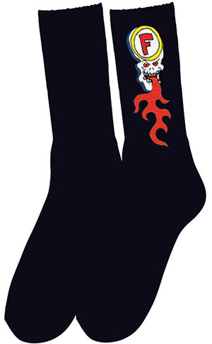 FOUNDATION SKULL FIRE SOCKS BLACK